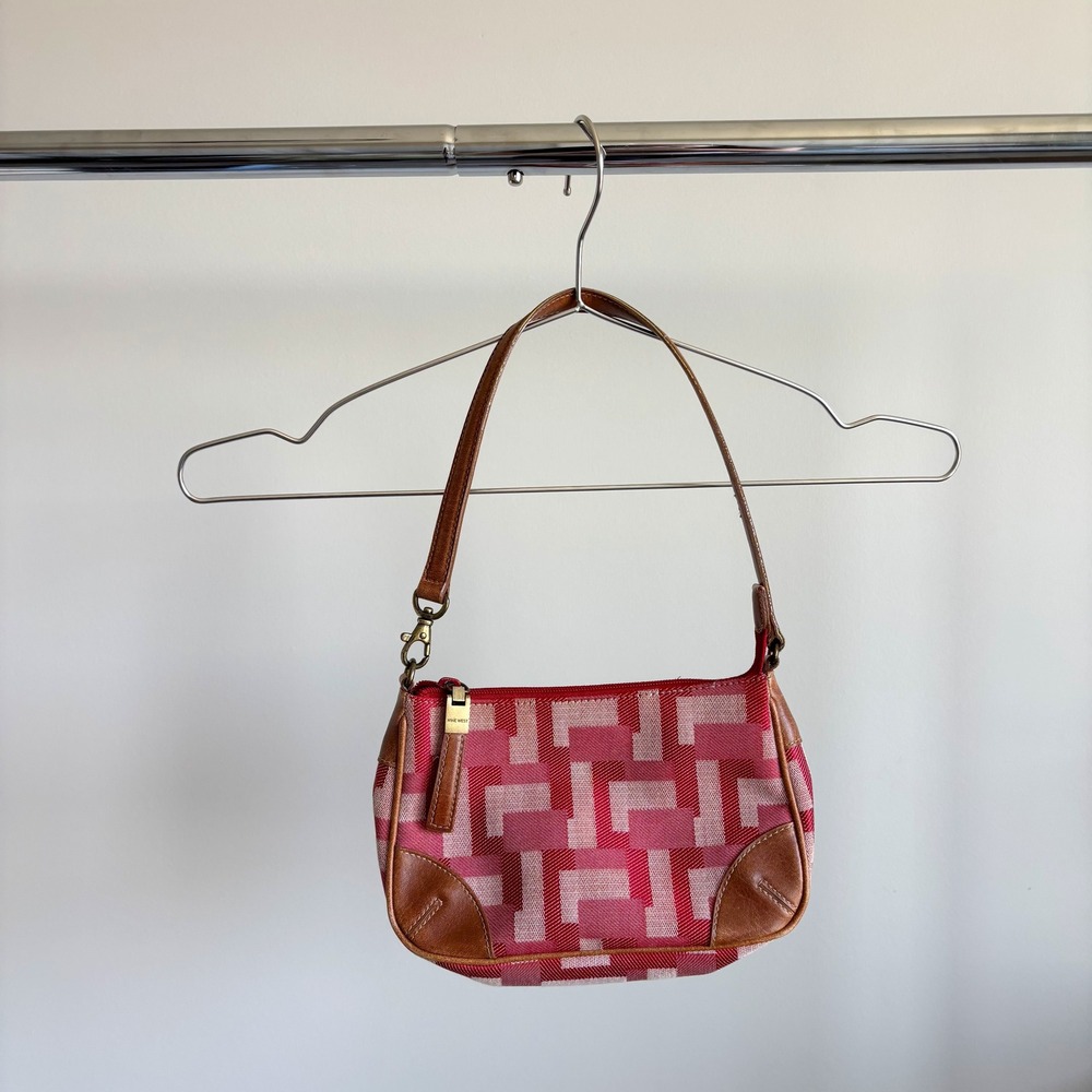 Vintage Nine West Red Shoulder Bag Y2K 2000s Boho Revival 70s Retro